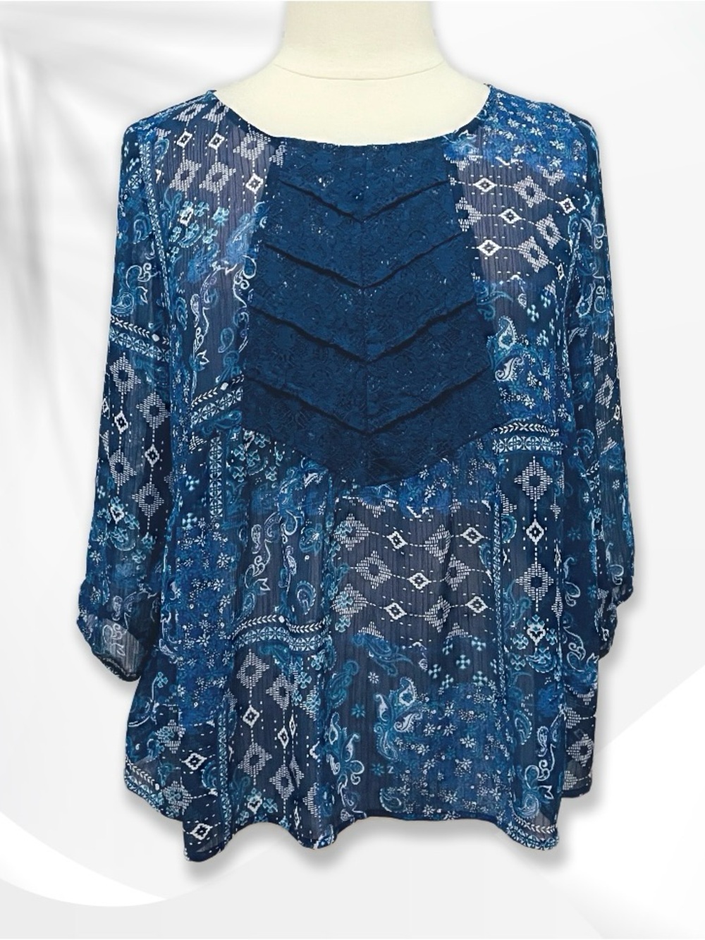 Arizona Jean Company Peasant Blouse 1X Jrs Plus